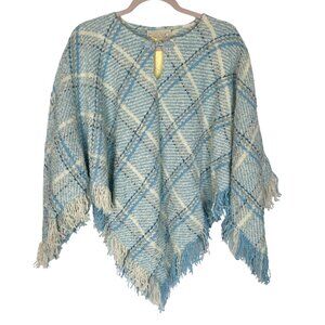 NWT Boyne Valley Weavers Wool-Alpaca Blend Fringed Poncho – Handcrafted in Irela